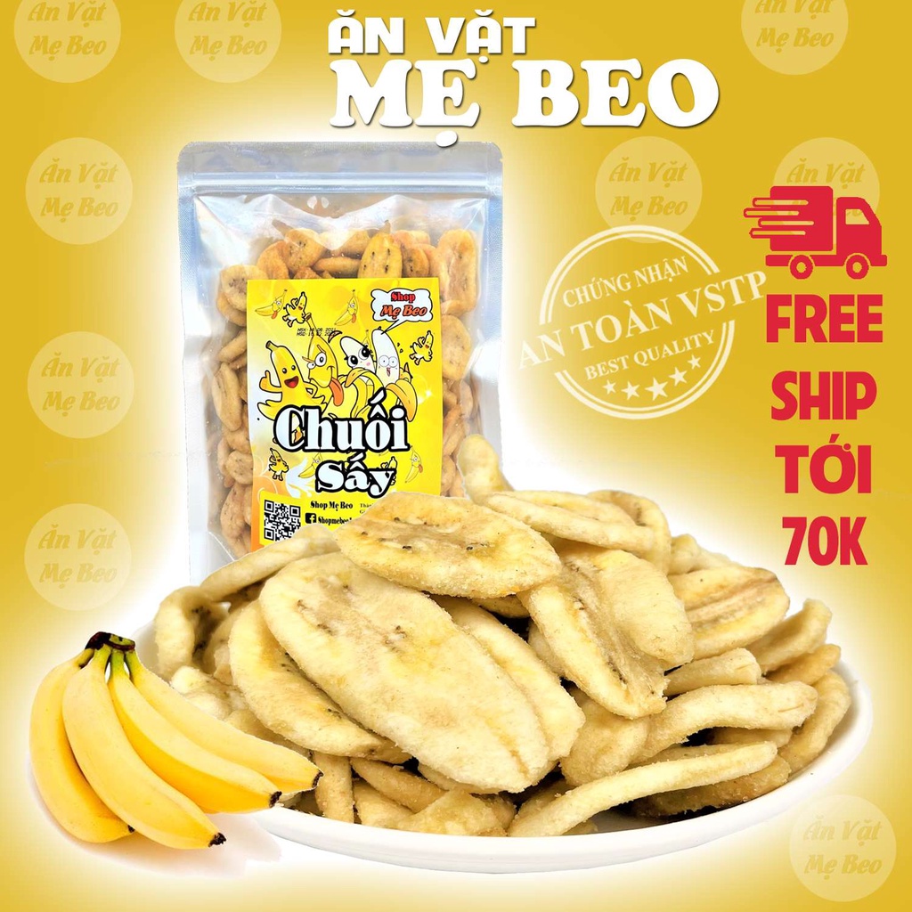 Chuối sấy giòn Đà Lạt 500gr xuất khẩu cực ngon