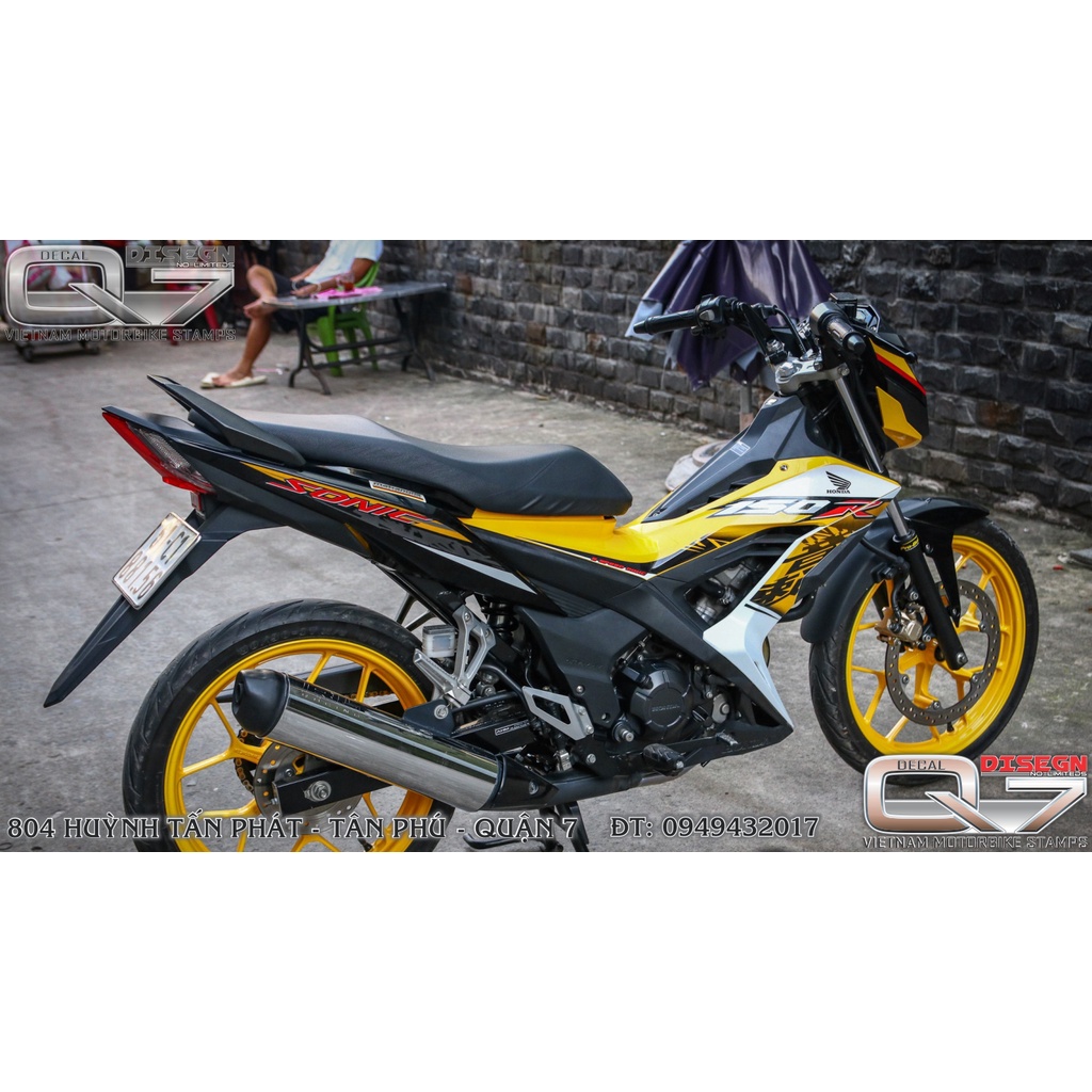 Tem rời SONIC 150 vàng trắng đen - decaq7