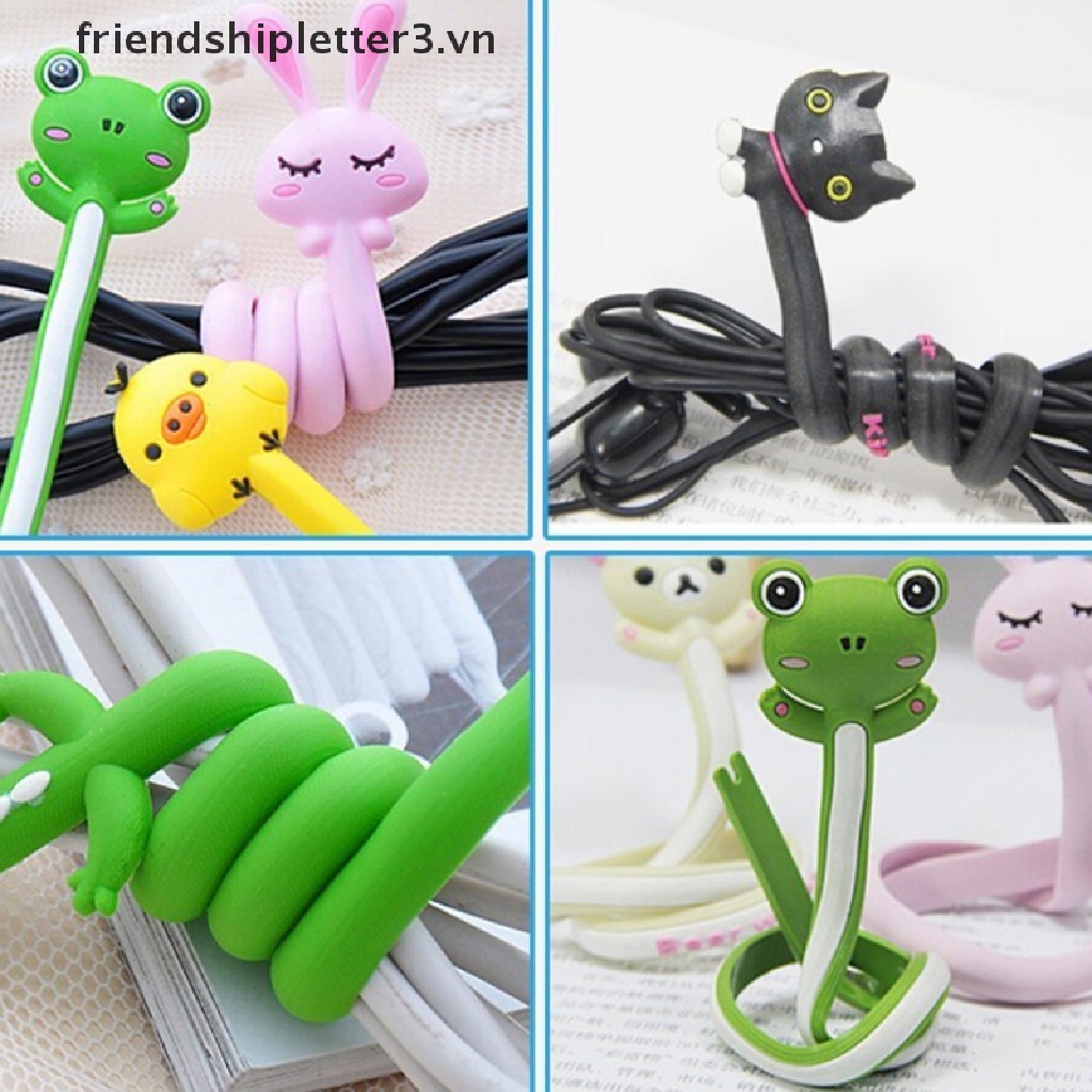 1 Phụ Kiện Quấn Dây Cáp Tai Nghe Hình Động Vật Dễ Thương