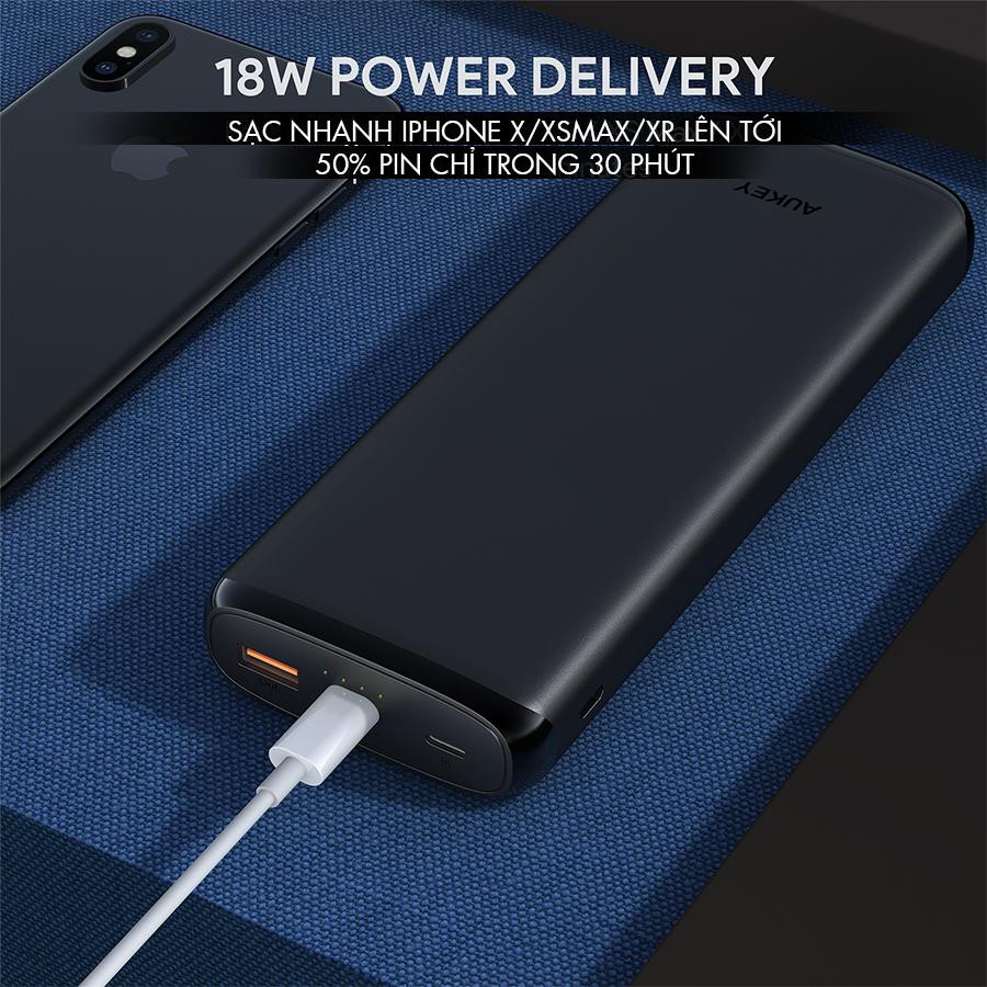 [Mã 159ELSALE hoàn 7% đơn 300K] Pin sạc dự phòng AUKEY PB-Y23 20000mAh, sạc nhanh PD 2.0 18W & QC 3.0 18W