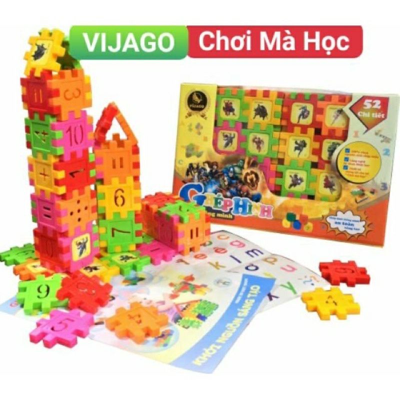 Đồ chơi ghép hình thông minh Vijago siêu nhân 52 chi tiết