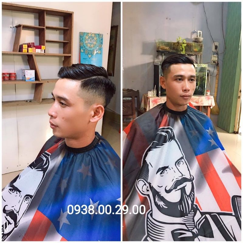 Áo Choàng Cắt Tóc Barber Khổ 150x130cm, Khăn Choàng Cắt Tóc Barber Hình Cờ Mỹ.(Ảnh thật)