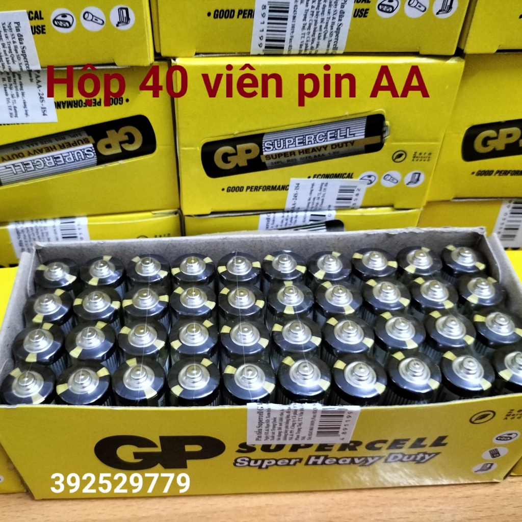 40 Viên pin AA Pin tiểu chính hãng GP supercell chất lượng cao