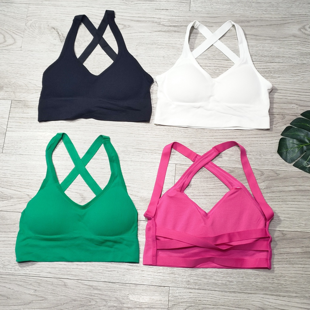 Aó Bra Tập Gym Nữ, Aó Bra Dêt Quảng Châu Đan Dây Freesize Bin Sports A203
