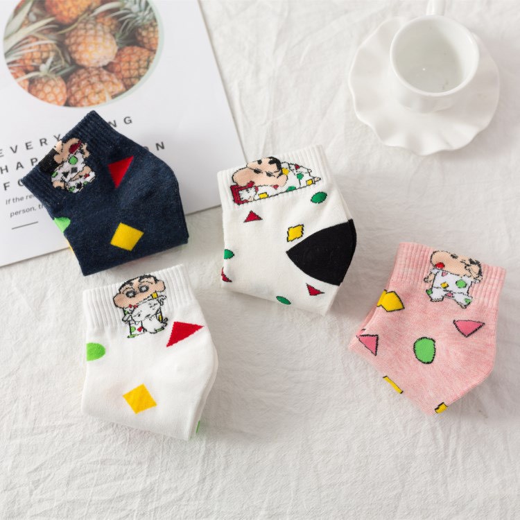 Vớ Tất Cổ Ngắn Miu Miu Mèo Cotton Họa Tiết Dễ Thương Phong cách Nhật Hàn Hot Trend Tất Ngắn Ulzzang