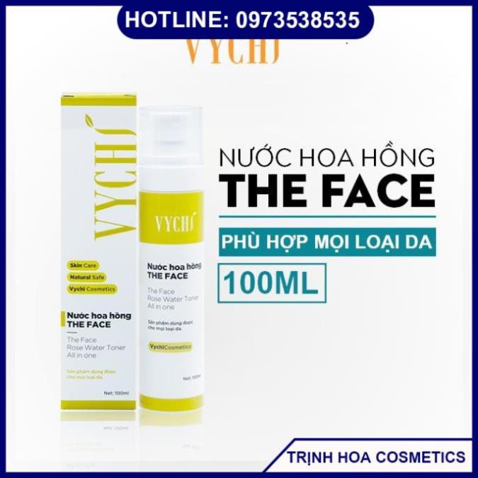 Toner hoa hồng -THE FACE Rose water toner all in one - Phù hợp cho da nhạy cảm (100ml)-Vychi