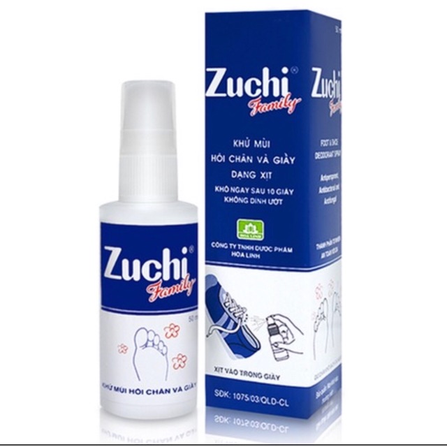 Xịt khử mùi hôi chân - Xịt khử mùi hôi giầy - Zuchi 50ml