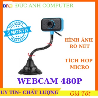 Webcam Usb Hd 480p Độ Phân Giải Cao 30fps Giảm Tiếng Ồn Kèm Micro Tiện Dụng Cho Máy Tính- CLIP THẬT | BigBuy360 - bigbuy360.vn