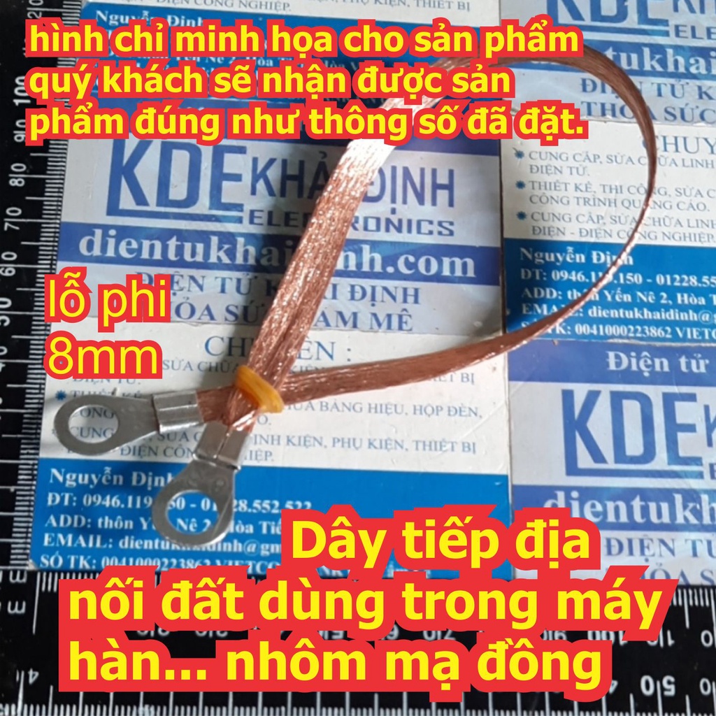 Dây nối trong kẹp tiếp địa nối đất dùng trong máy hàn... nhôm mạ đồng dài 30cm tiếp diện 2.5mm2 4mm2 6mm2 kde7781