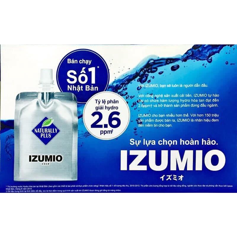 Nước uống giàu hàm lượng Hydro IZUMIO chính hãng Nhật Bản Lẻ 1 túi 200ml