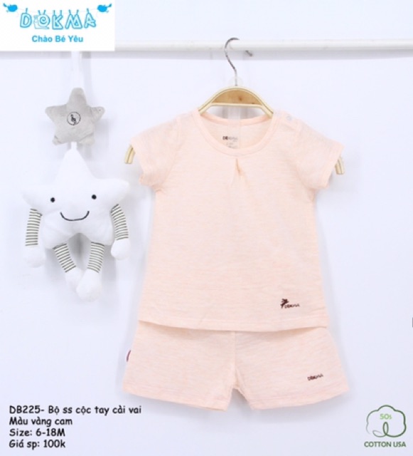 Bộ cộc tay cài vai Dokma size cho các bé 6-24m chiết khấu 25%