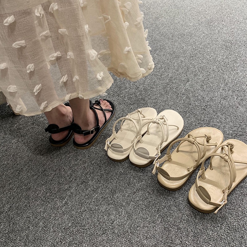 ▩Giày Sandal Hở Ngón Đế Phẳng Quai Mảnh Phong Cách Hàn Quốc Đơn Giản Thời Trang Mùa Hè 2020 Hàng Mới Dành Cho Bạn Nữ