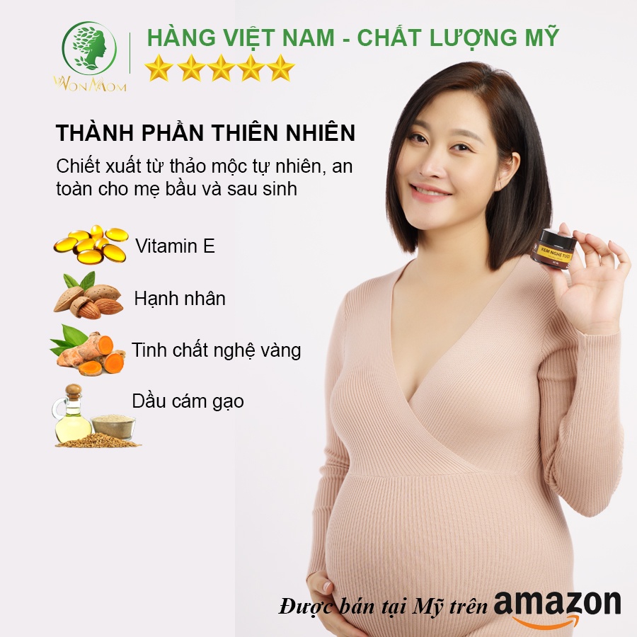 [ Giảm 50K - Đơn 479K ] Bộ dưỡng trắng hồng da mặt và body sau sinh Wonmom ( Kem nghệ tươi + cốt nghệ + kem sữa nghệ )