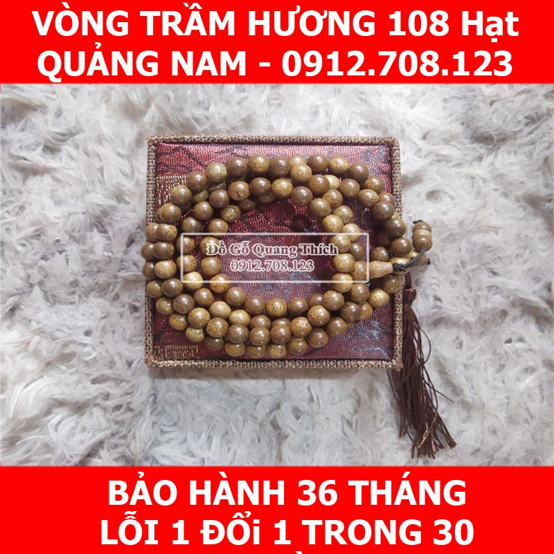 Vòng đeo tay gỗ Trầm Hương 108 Hạt, Chuỗi tràng hạt trầm tốc 6mm-8mm Size Nam Nữ ...