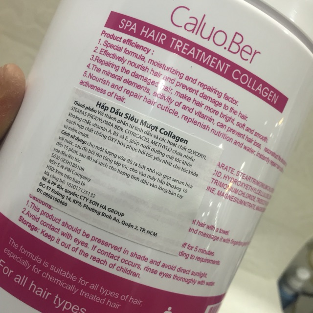 Dầu hấp ủ tóc phục hồi siêu mượt collagen Caluo.Ber Hair Spa Treatment 1500ml