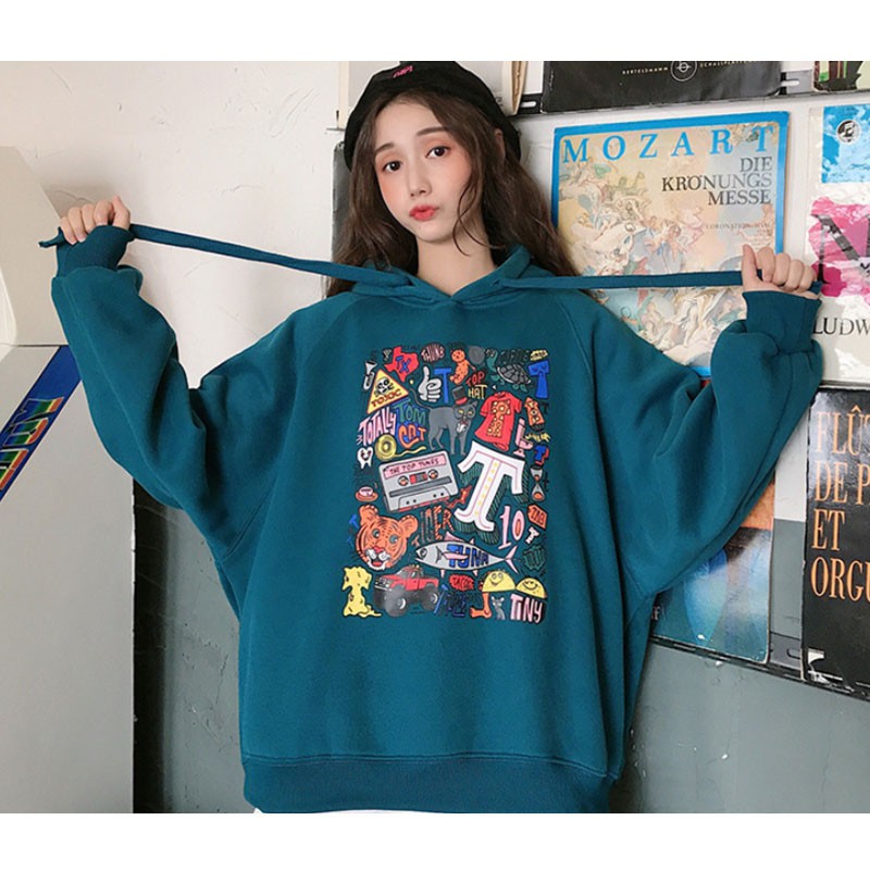 Áo Hoodie In Họa Tiết Graffiti Cá Tính Dành Cho Nữ | BigBuy360 - bigbuy360.vn