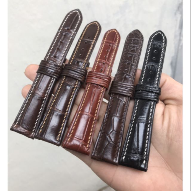DÂY ĐỒNG HỒ CÁ SẤU HANDMADE SIZE 20/16
