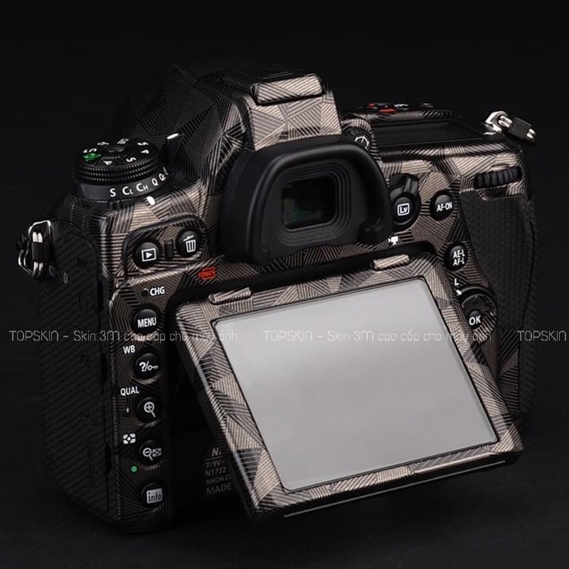 Miếng Dán Skin Máy Ảnh 3M - Mẫu Nordic titanium vân nổi - Cho máy ảnh Nikon DSLR...
