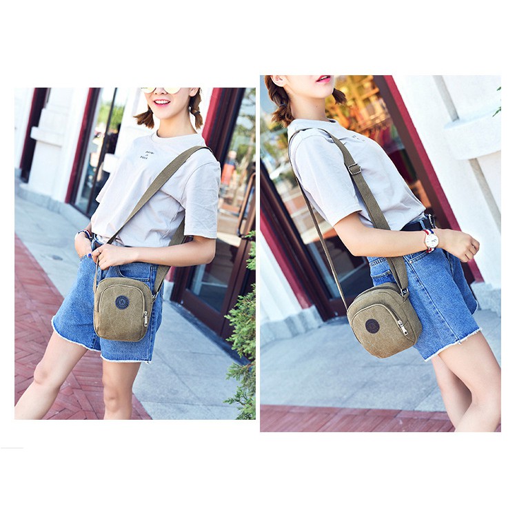 Túi đeo chéo vải bố mini