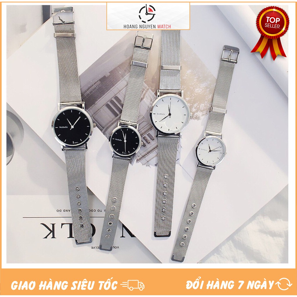 DH059 [GIÁ SỈ] ĐỒNG HỒ NAM NỮ DÂY LƯỚI BẠC WOMAGE 2 MÀU THỜI TRANG CỰC ĐẸP | BigBuy360 - bigbuy360.vn