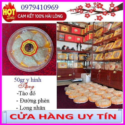 Yến Sào Vụn Sơ Mướp 1 tổ (8-9gr) tặng kèm táo đỏ, đường phèn, hạt chia - Yến Sào Tinh Chế