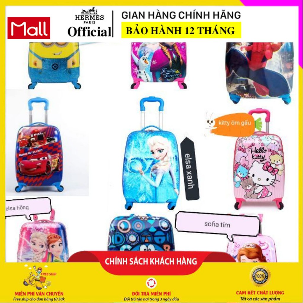 -Vali Kéo Cho Bé (Được chọn màu và hình) Cao cấp -vali cho bé hàng nhập thời trang VT67