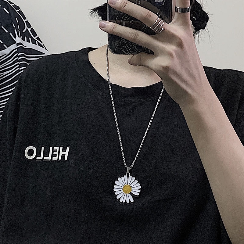 Dây Chuyền Mặt Hình Hoa Cúc Nhỏ Phong Cách Hip Hop Đường Phố Dành Cho Nam Và Nữ 22194