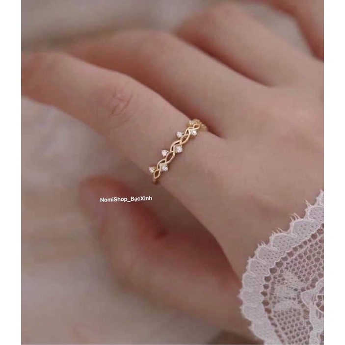 Nhẫn dây leo Bạc ta, tinh tế nhẹ nhàng phong cách xinh xắn dễ thương Mainomi Shop Bạc Xinh