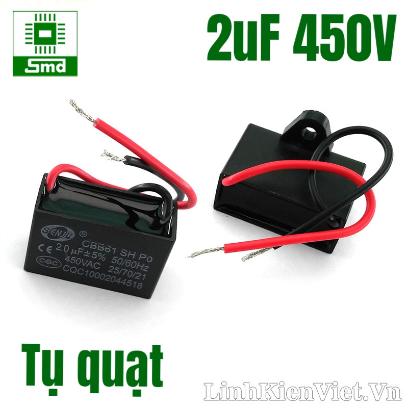 Tụ quạt 1uF 1.5uF 2uF 2.5uF 4.5uF 5uF 8uF 1.8uF 450V Tụ khởi động cho quạt 1 1.5 2 2.5 4.5 5 uF linh kiện chất lượng tốt