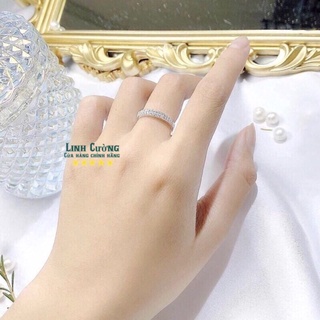 Nhẫn nữ 2 hàng đá bạc ta cho bạn nữ