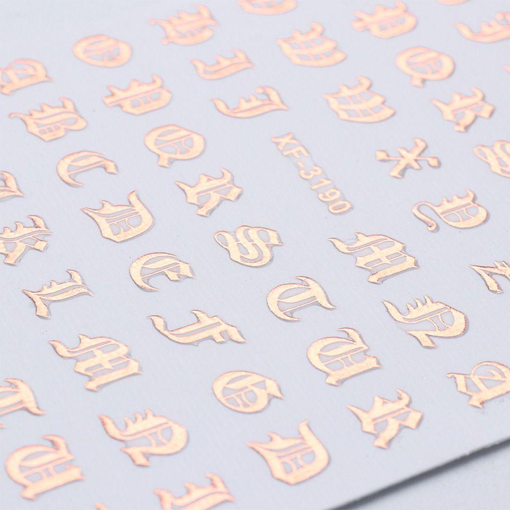 CACTU Miếng Dán Móng Tay In Chữ Tiếng Anh Màu Laser DIY|Decal Dán Trang Trí Xe Hơi