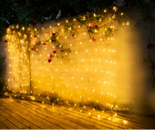 Đèn led Rèm lưới mắt cá 2x2m 3x3m cao cấp, led lưới, rèm lưới mắt cáo
