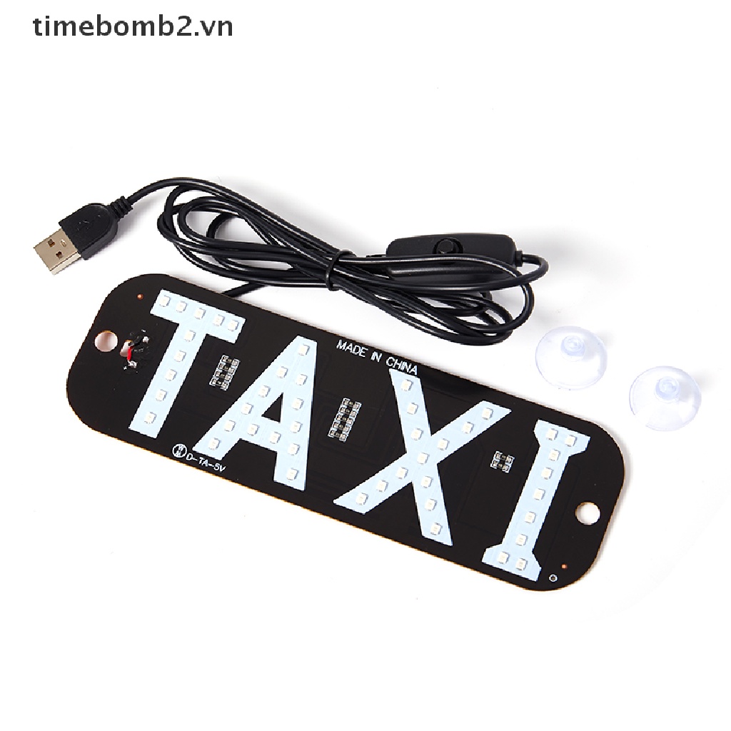 Bảng Đèn LED 12V Chữ Taxi Năng Lượng Cab Có Công Tắc Cho Xe Hơi