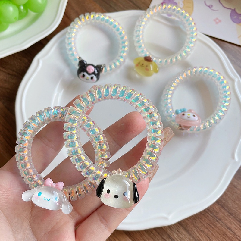 Dây Cột Tóc Họa Tiết Hoạt Hình Phong Cách Hàn Quốc Xinh Xắn Cho Bé Gái