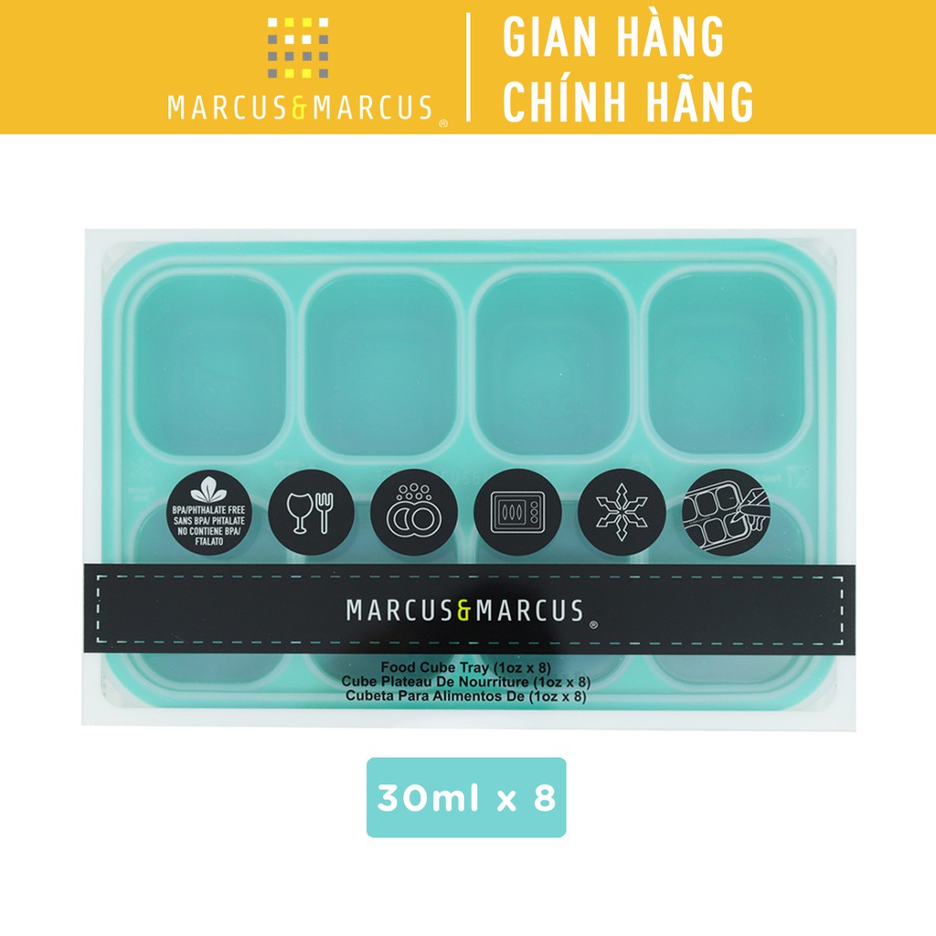 Khay silicon trữ đông đồ ăn dặm cho bé Marcus &amp; Marcus – Ollie (30ml x 8 ngăn)