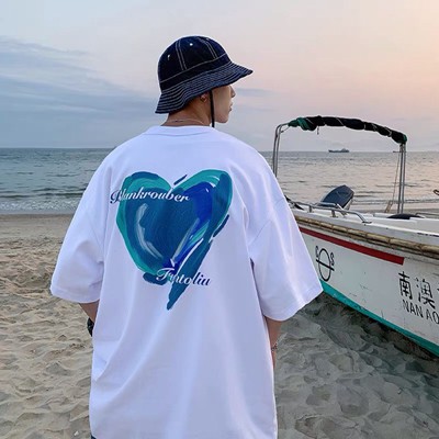 Áo thun nam nữ unisex basic tee form rộng phông cổ tròn cotton oversize trắng đen ulzzang giá rẻ in cool ngầu HEART