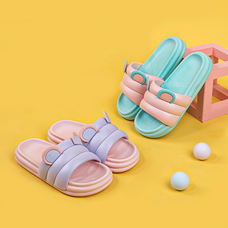 Dép Đi Trong Nhà Hình Tai Gấu Dễ Thương Thời Trang Xuân Hè Cho Cặp Đôi