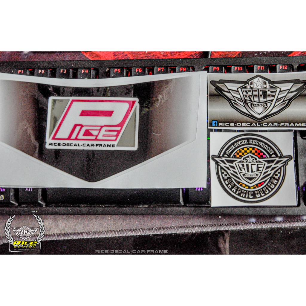 Tem Rice decal Car Frame  Ghép Crôm Dán Hộp Đầu Sirius