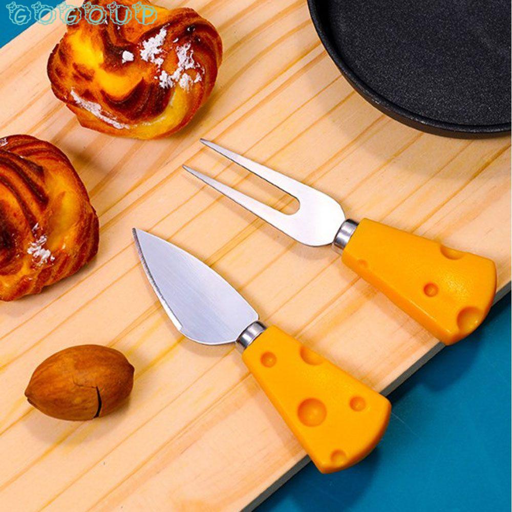 Bộ Muỗng Nĩa Ăn Hình Phô Mai Bằng Thép Không Gỉ Dễ Thương