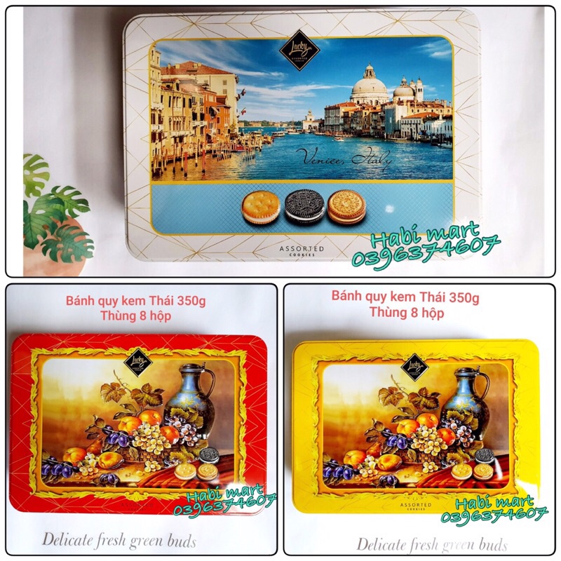 [HÀNG TẾT 2022] Bánh quy kem tổng hợp Lucky Asorted Thái hộp sắt 350g | BigBuy360 - bigbuy360.vn