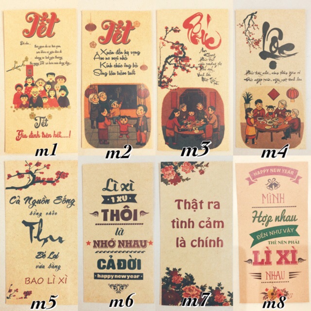 SET 10 BAO LÌ XÌ KRAFT 2019 (HƠN 40 MẪU)