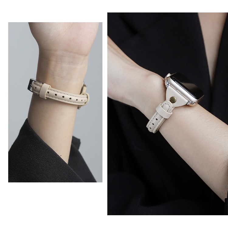 Dây Đeo Bằng Da Mỏng Dành Cho iwatch Band 41mm 45mm 40mm 44mm 38mm 42mm iwatch Series 8 7 SE 6 5 4 3 2 1