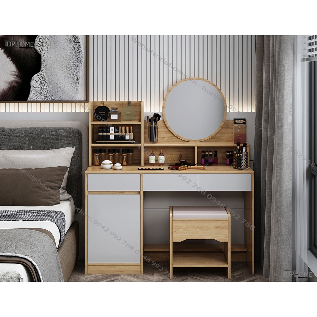 Bàn trang điểm gương tròn đẹp BP6808