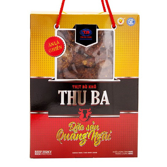 THỊT BÒ KHÔ lát, đặc sản Quảng Ngãi, bò thật 100% hiệu Thu Ba 500gr