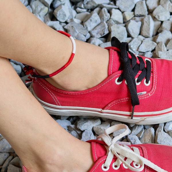 Vòng Chân/Vòng Tay TX's Handmade Circle Tông Đỏ - Phong Cách Vintage Cho Nam/Nữ - Nguyệt Huyết