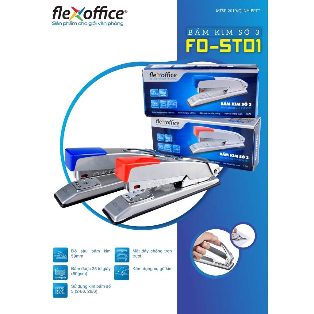 Bấm kim số 3 Flexoffice FO-ST01