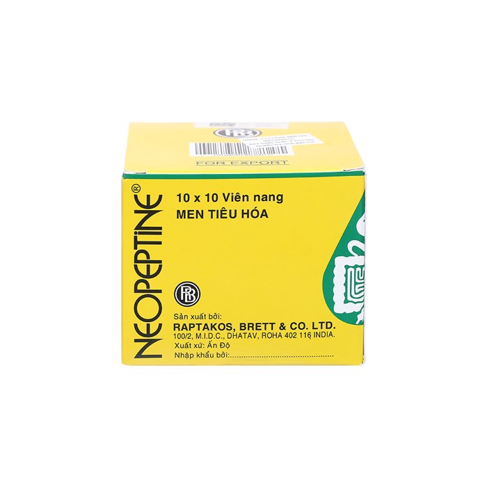 NEOPEPTINE VIÊN UỐNG MEN TIÊU HOÁ DÙNG CHO ĐẦY HƠI, CHƯỚNG BỤNG , KHÓ TIÊU - HỘP 100 VIÊN