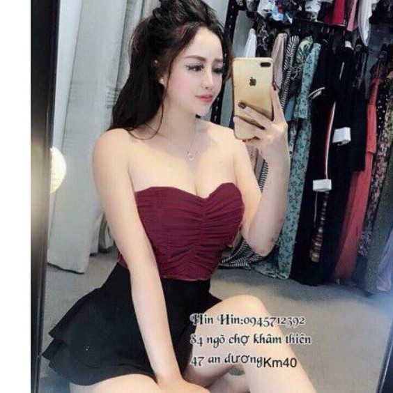 Áo ống thun lụa giún có may sẵn mod ngực