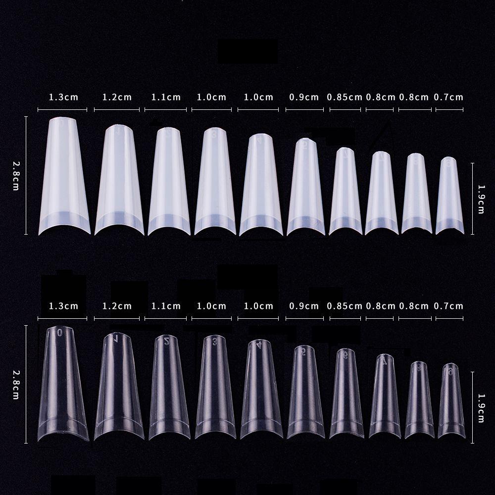 Bộ 100 Móng Tay Giả Nối Dài Bằng Acrylic Tự Nhiên Che Phủ Nửa Móng Tay