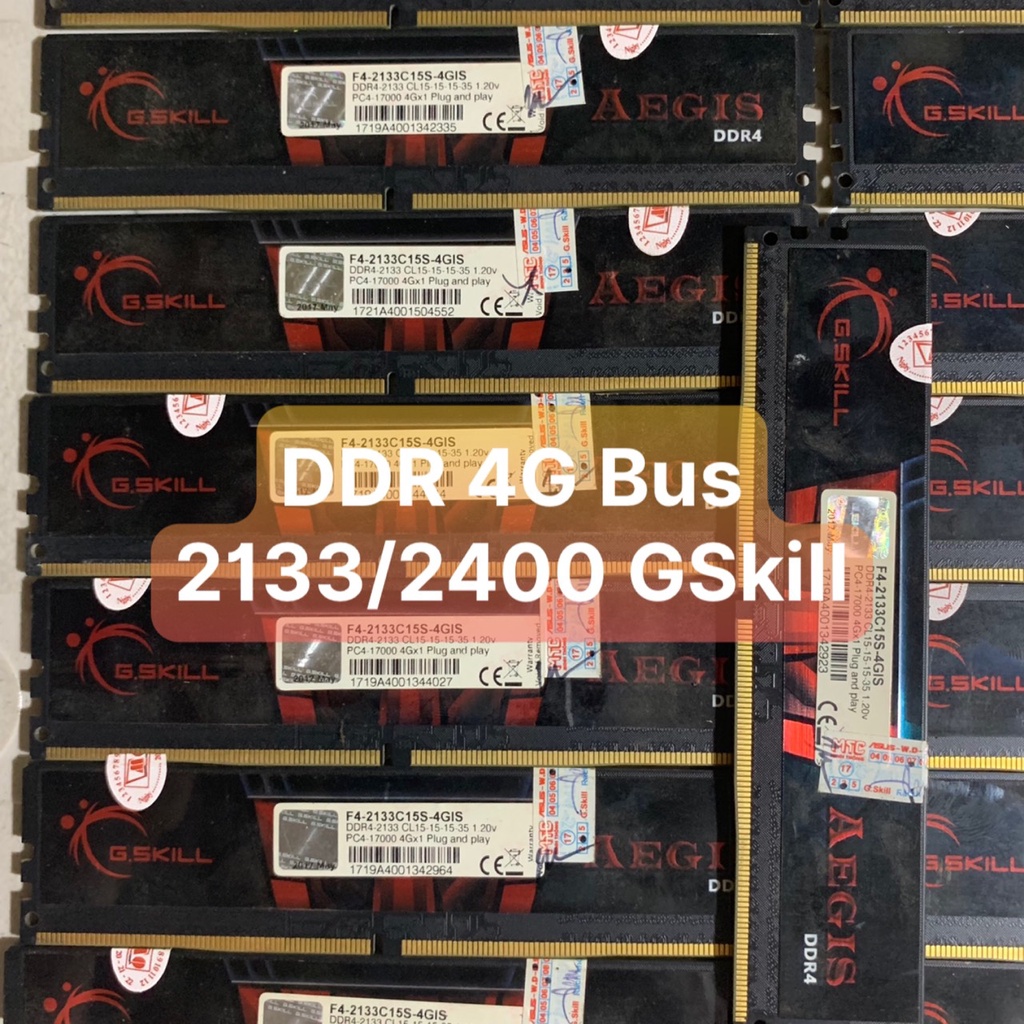 Ram DDR4 G.Skill Aegis(Ripjaws) 4GB - Bus 2133-2400 Tản Nhiệt Lá Và Thép Đẹp Không Kén Main - Vi Tính Bắc Hải